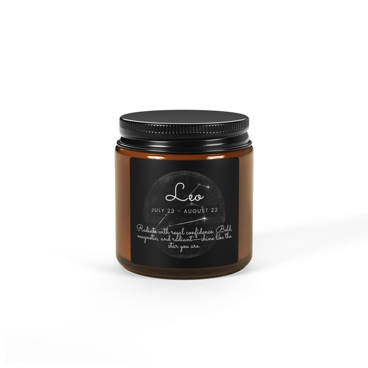 LEO ZODIAC SIGN Scented Soy Candle (Multi-Size, Amber Jar)