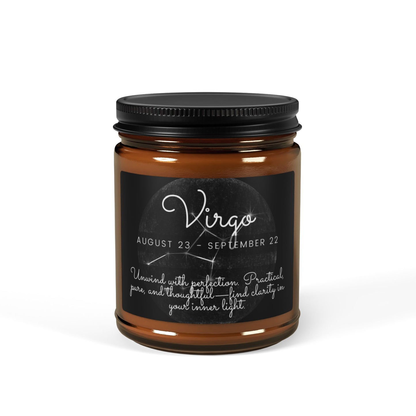 VIRGO ZODIAC SIGN Scented Soy Candle (Multi-Size, Amber Jar)