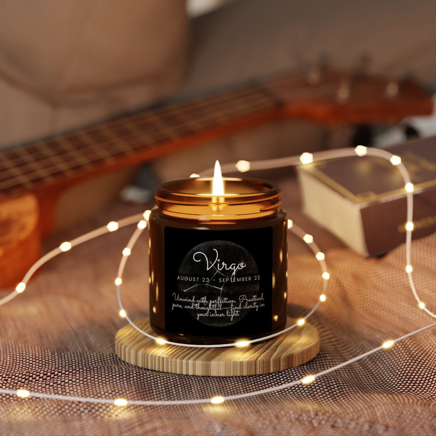 VIRGO ZODIAC SIGN Scented Soy Candle (Multi-Size, Amber Jar)