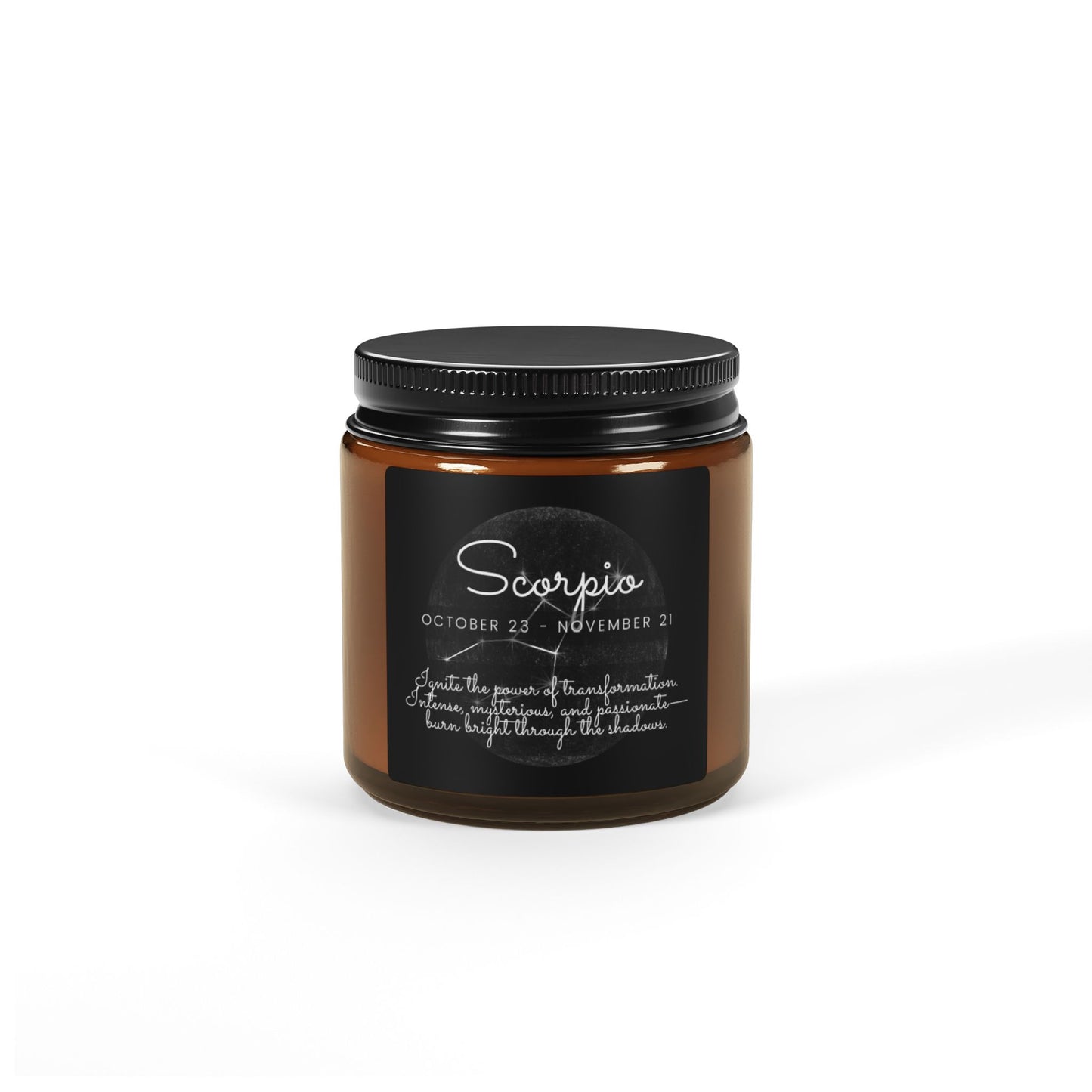 SCORPIO ZODIAC SIGN Scented Soy Candle (Multi-Size, Amber Jar)