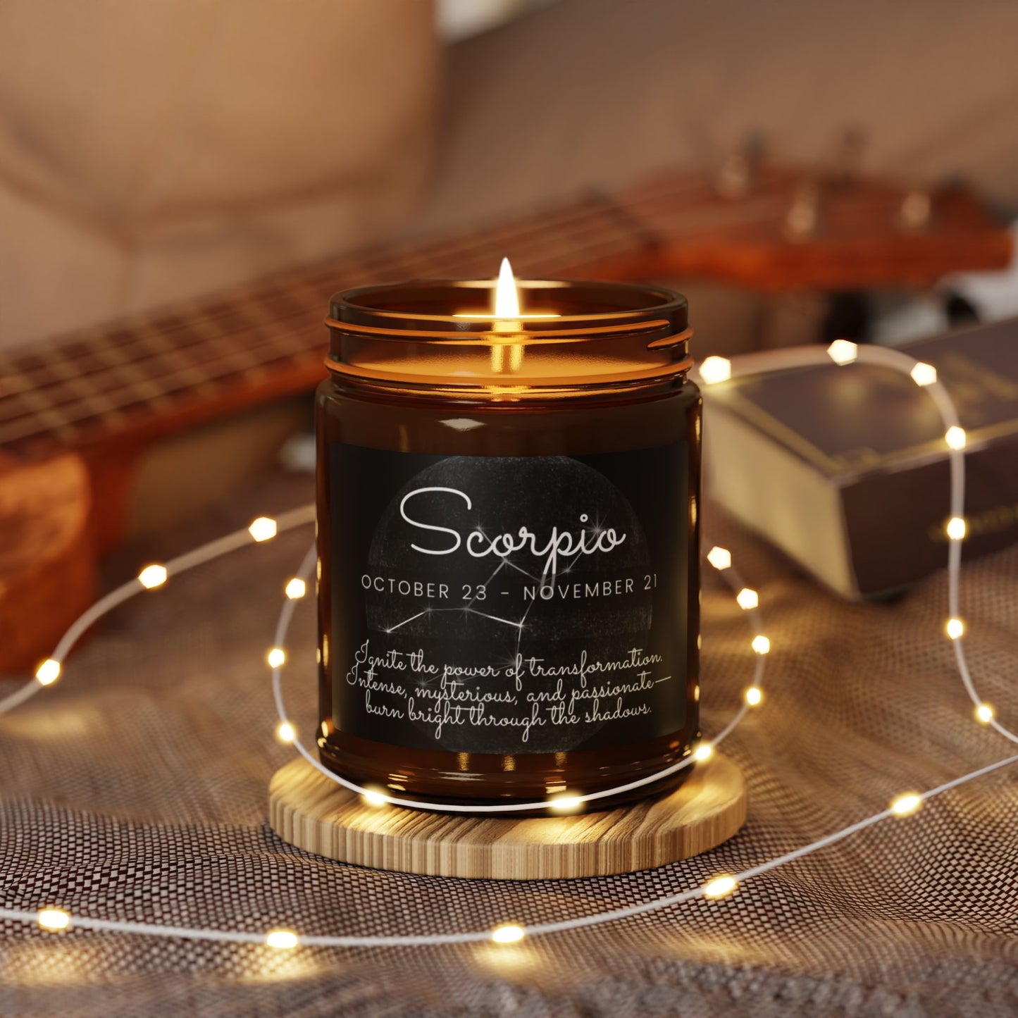 SCORPIO ZODIAC SIGN Scented Soy Candle (Multi-Size, Amber Jar)