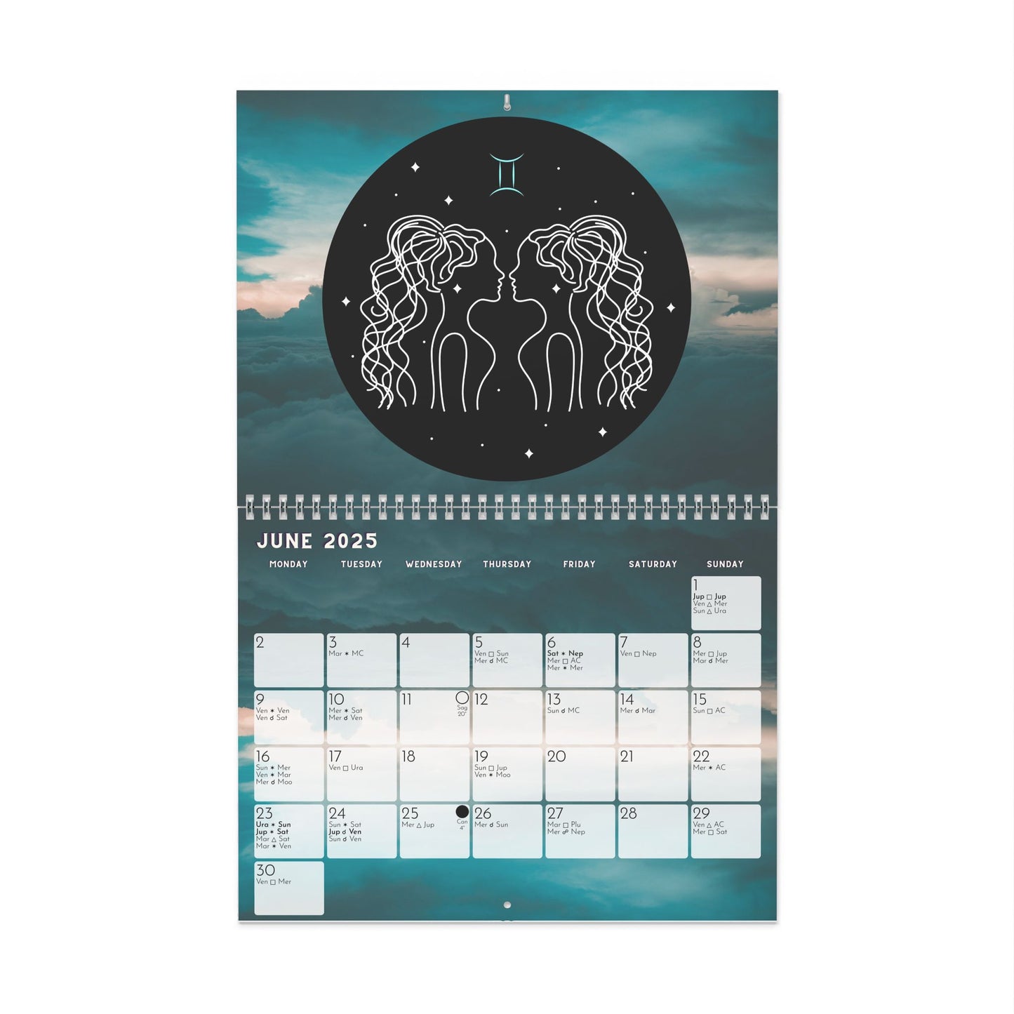 PERSONALISED Astrology Transit Wall Calendar 2025