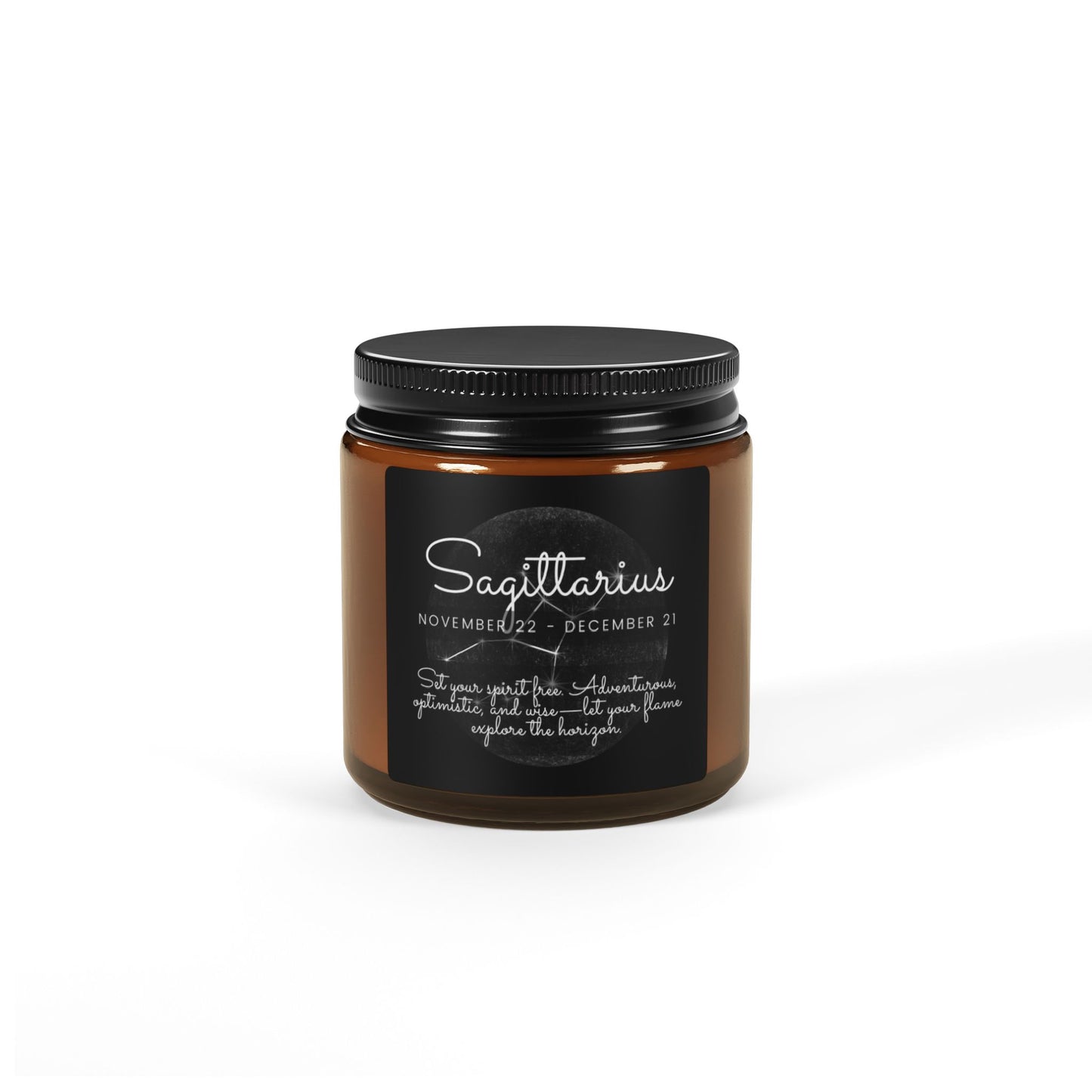 SAGITTARIUS ZODIAC SIGN Scented Soy Candle (Multi-Size, Amber Jar)