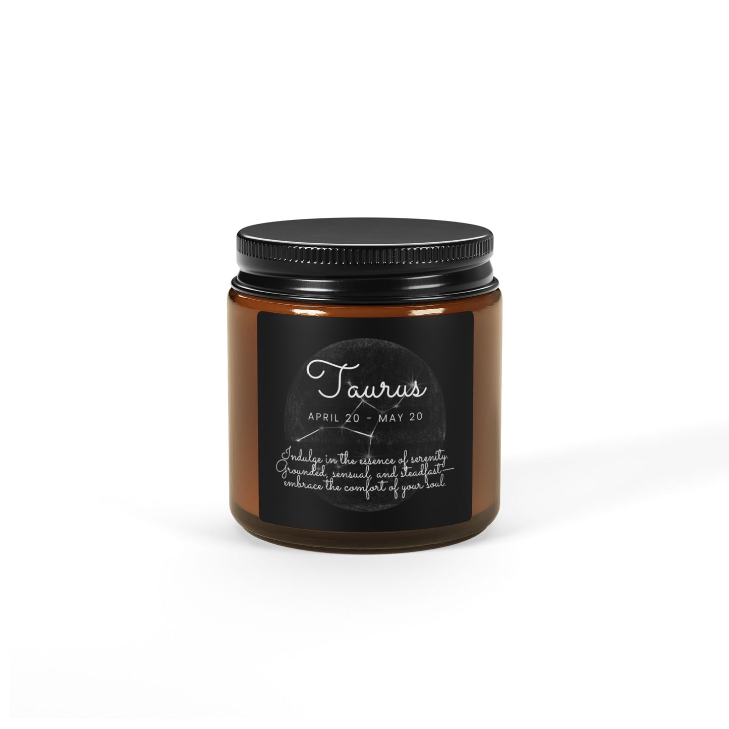 TAURUS ZODIAC SIGN Scented Soy Candle (Multi-Size, Amber Jar)