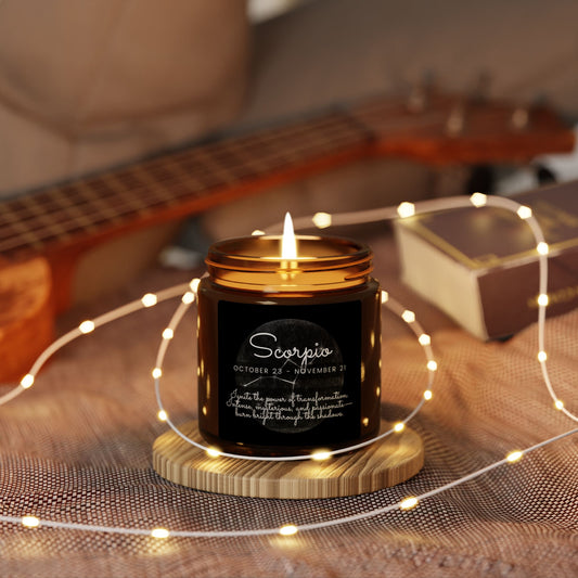 SCORPIO ZODIAC SIGN Scented Soy Candle (Multi-Size, Amber Jar)