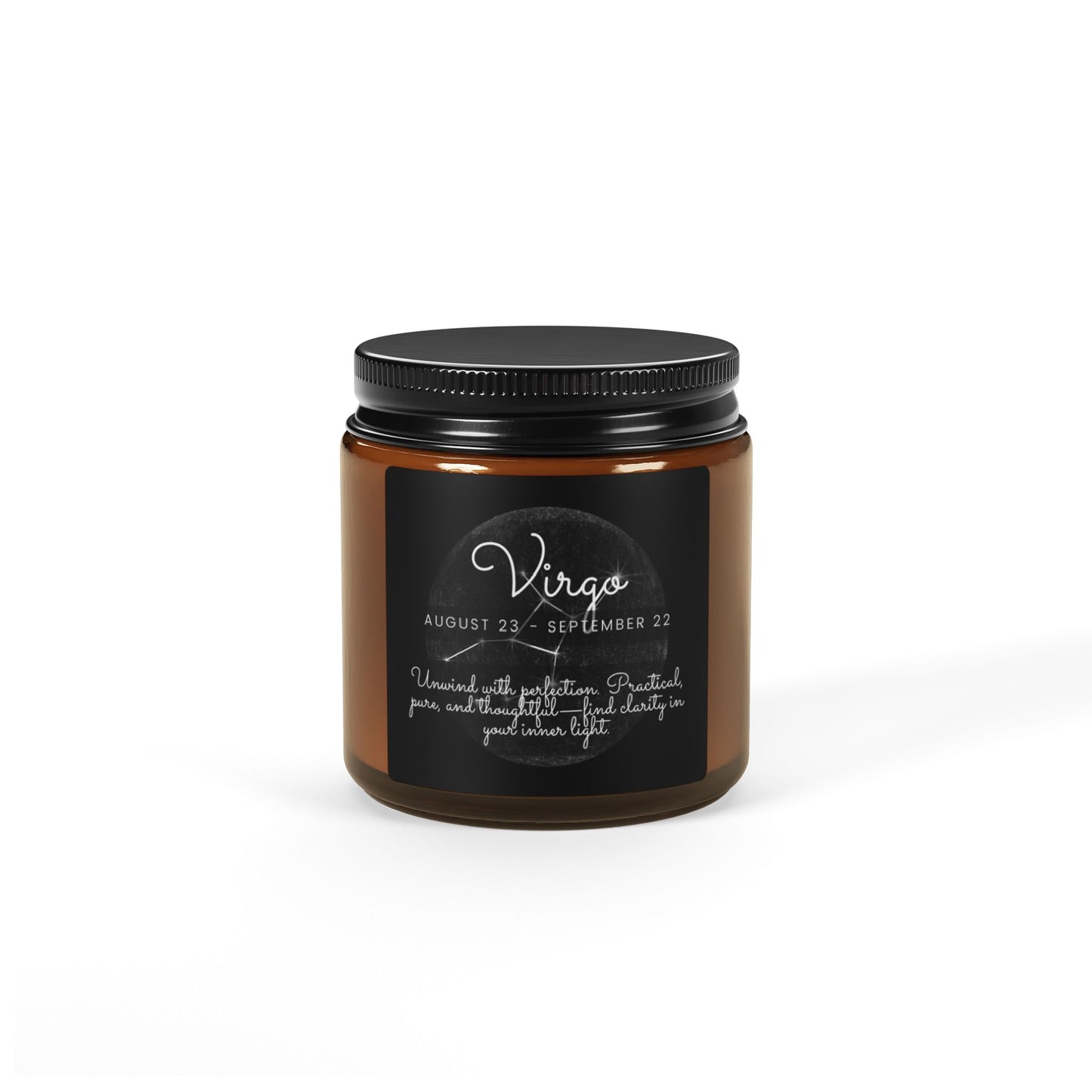 VIRGO ZODIAC SIGN Scented Soy Candle (Multi-Size, Amber Jar)